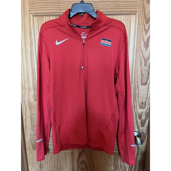 Nike Running Pro Elite Kenya Track & Field Quarter Zip Men's Size M 800534-611 - Picture 1 of 10